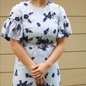 Banana Republic Blue Embroider Dress